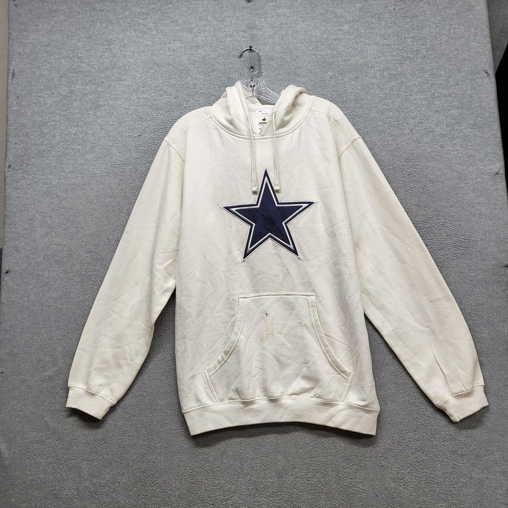 Dallas Cowboys Men Hoodie M White Cowboys Authentic Apparel Star Logo READ